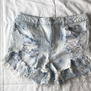 Light wash shorts
